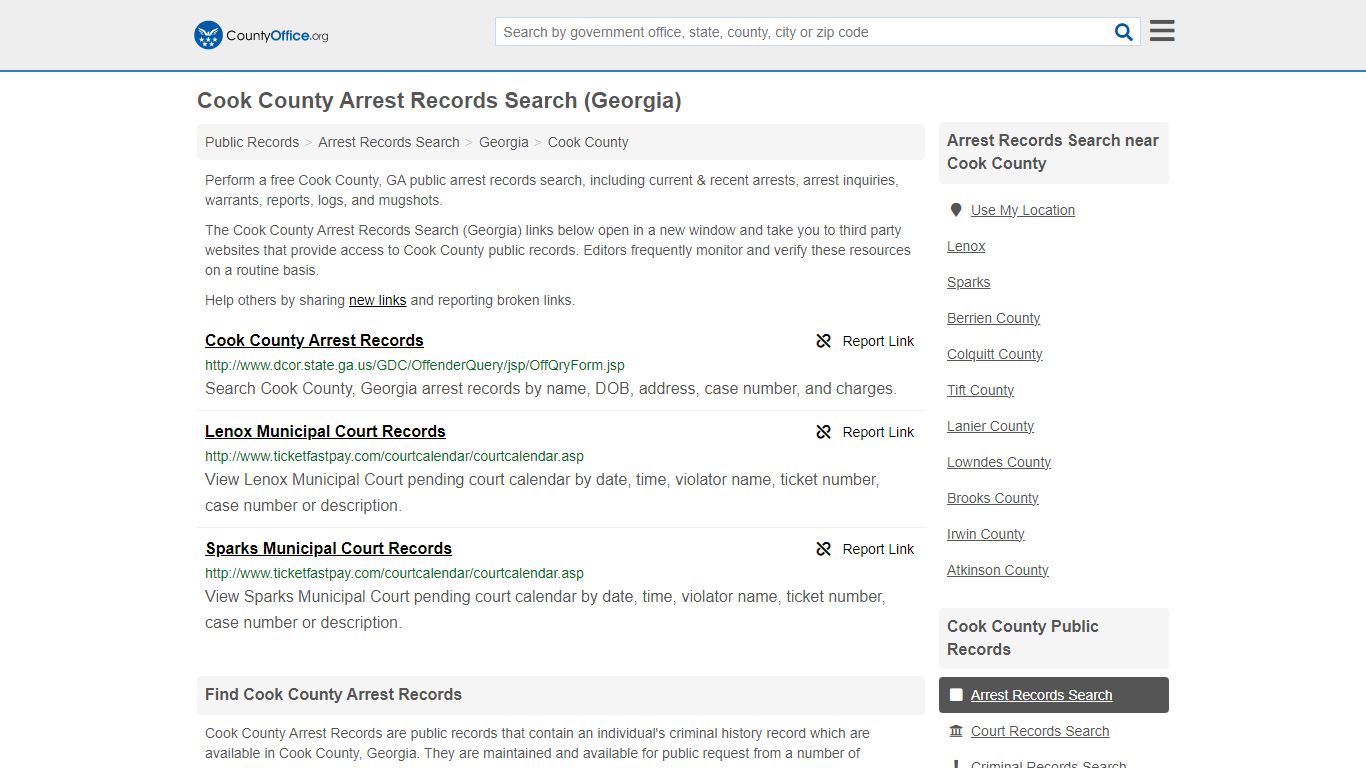 Arrest Records Search - Cook County, GA (Arrests & Mugshots)